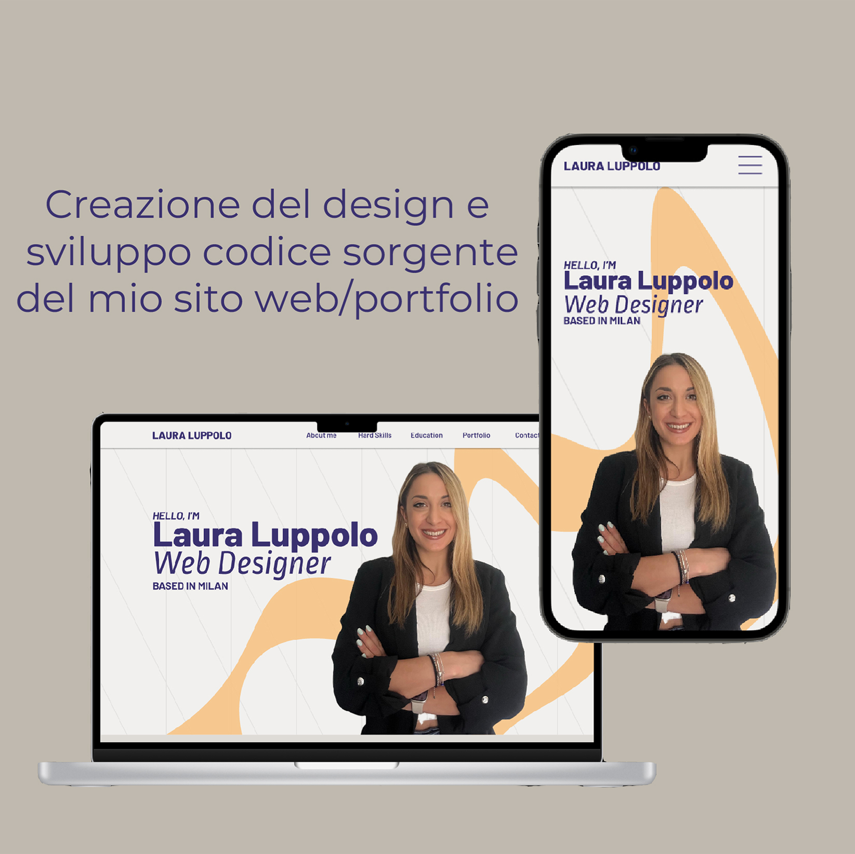 Progetto sviluppo codice e design del mio sito web/portfolio